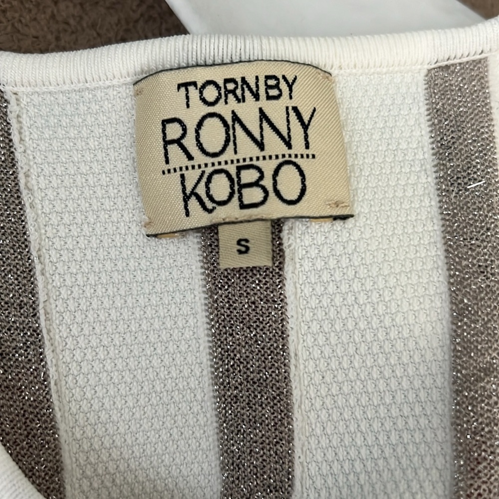 🎉HP🎉Torn by Ronny Kobo stretch metallic/white dress - Picture 6 of 7